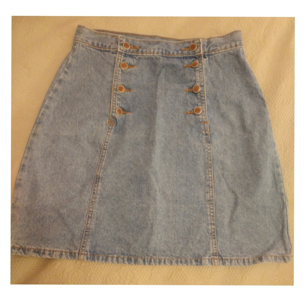 Vintage Light Wash Denim Skirt